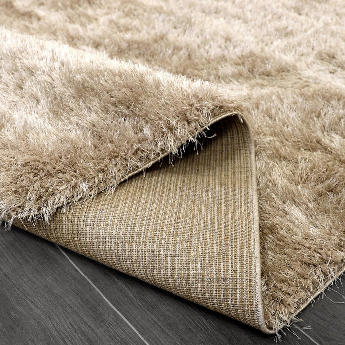 Lily Shimmer Beige Shaggy Rug