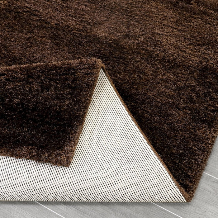 Puffy Shimmer Brown Shaggy Rug