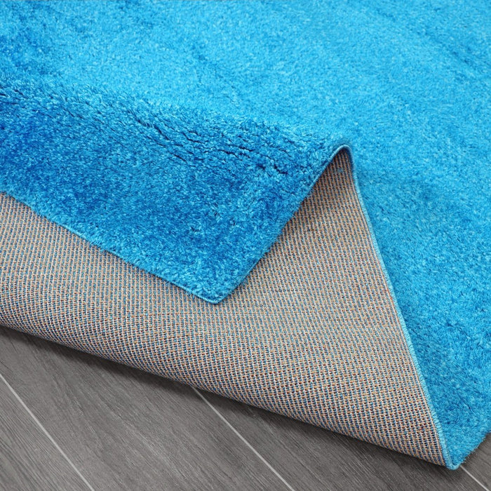 Puffy Shimmer Turquoise Shaggy Rug