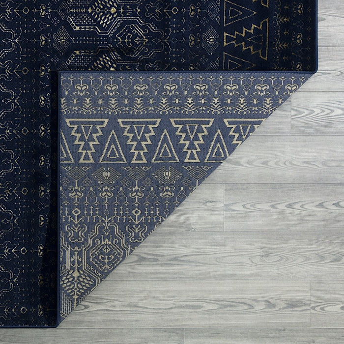 Ritz Moroccan Style Rug Gold & Navy