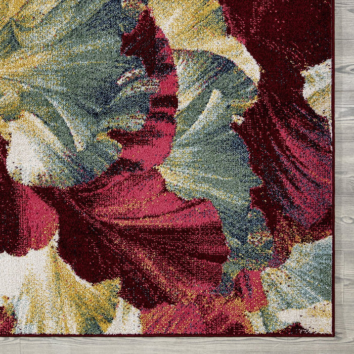Venus Floral Design Rug (V1) - Red