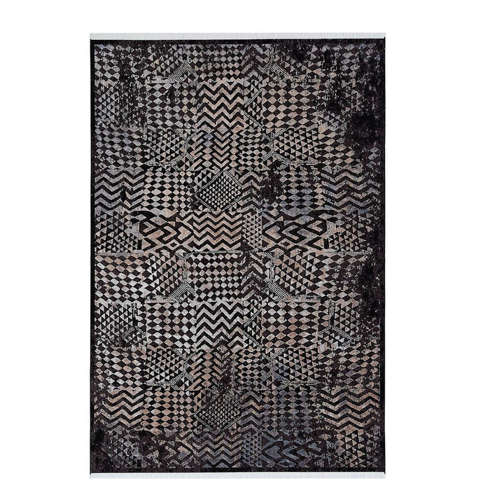 Elexus Ruby Abstract Design Rug - Black
