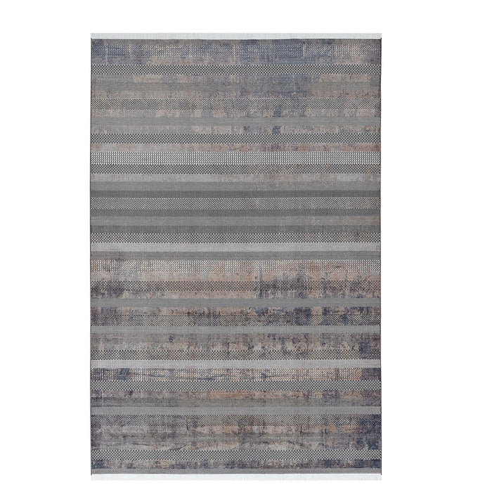 Elexus Ruby Striped Modern Rug (V2) - Grey