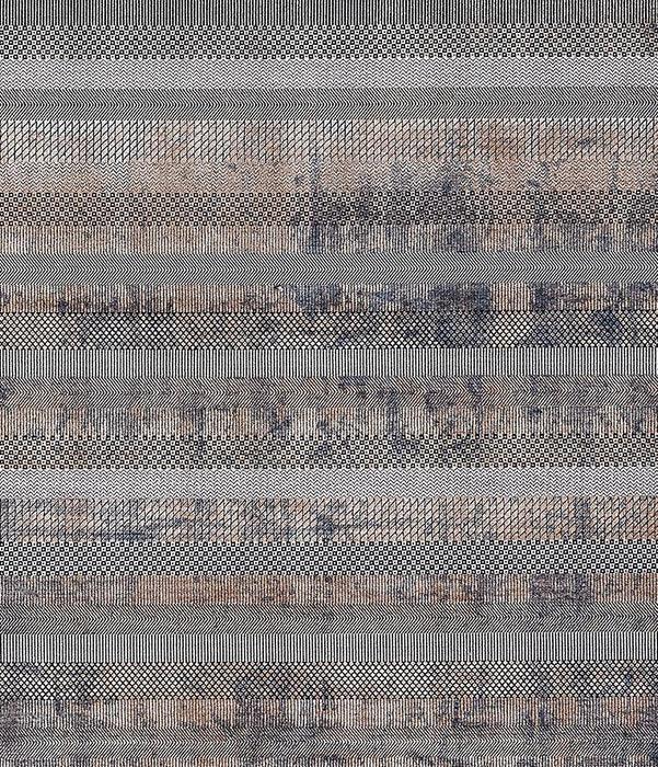 Elexus Ruby Striped Modern Rug (V2) - Grey