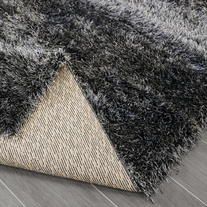 Lily Shimmer Dark Grey Shaggy Rug