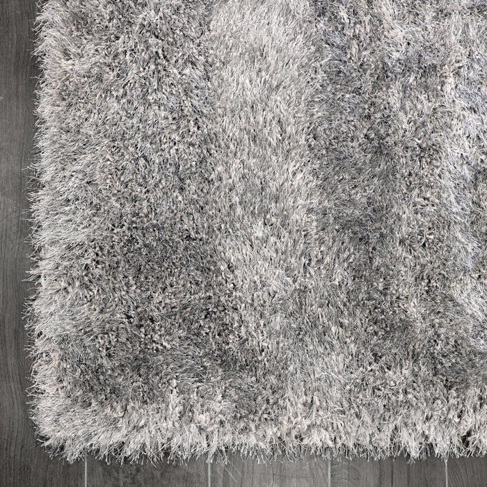 Lily Shimmer Grey Shaggy Rug