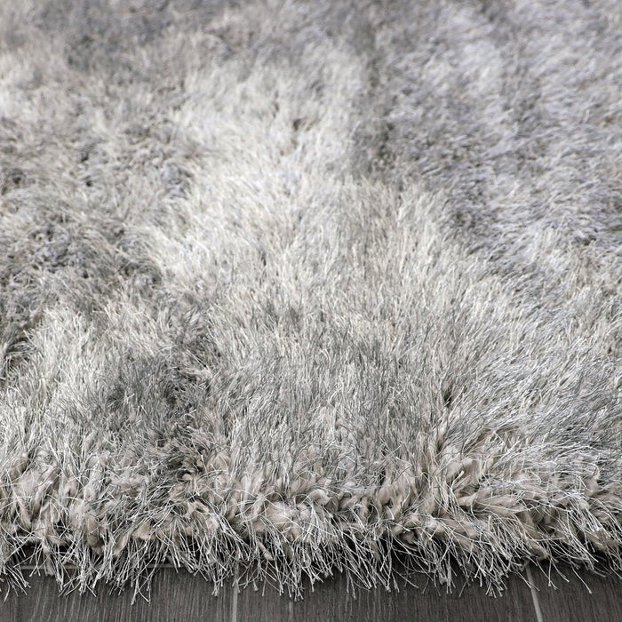 Lily Shimmer Grey Shaggy Rug
