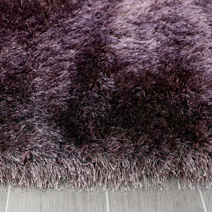 Lily Shimmer Purple Shaggy Rug