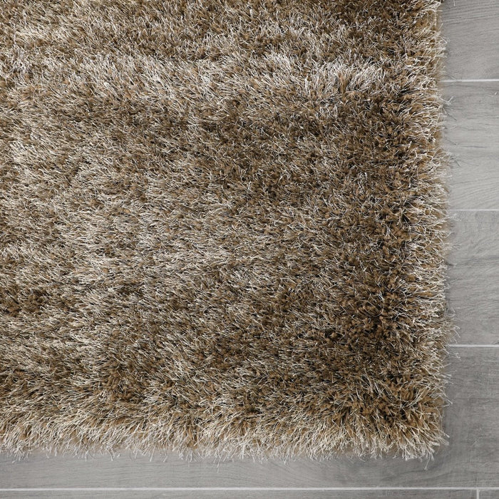 Lily Shimmer Taupe Shaggy Rug