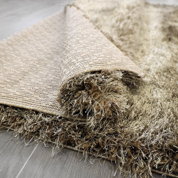 Lily Shimmer Taupe Shaggy Rug