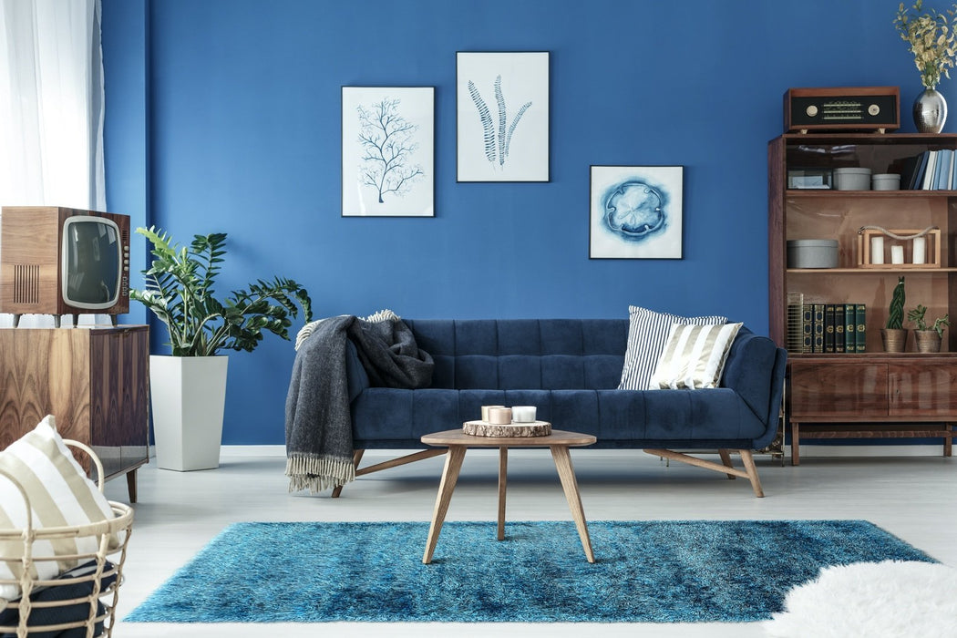 Lily Shimmer Turquoise Shaggy Rug