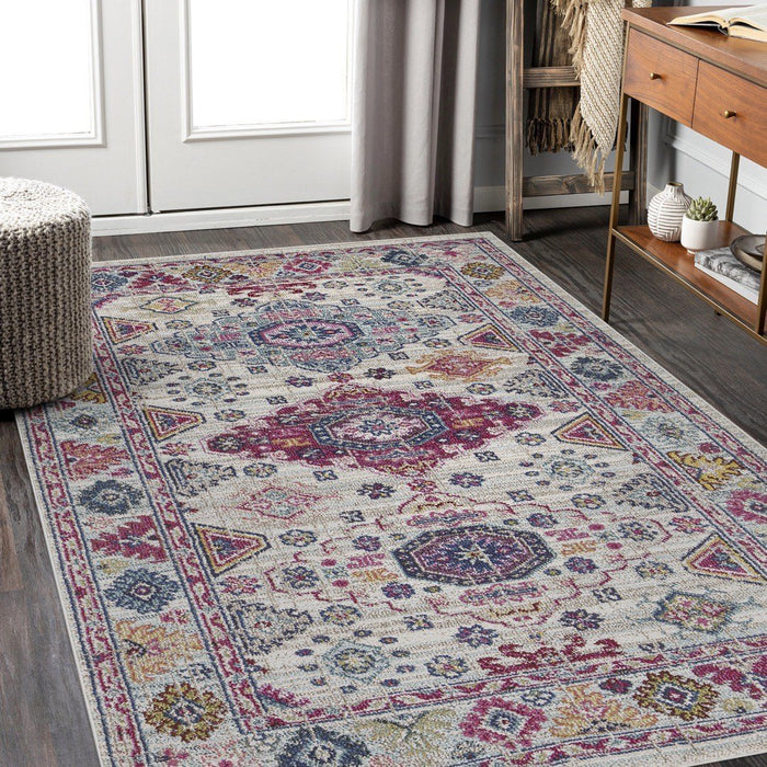 Miami Medallion Design Rug - Cream