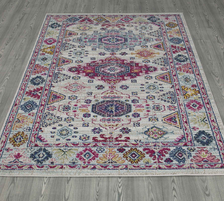 Miami Medallion Design Rug - Cream