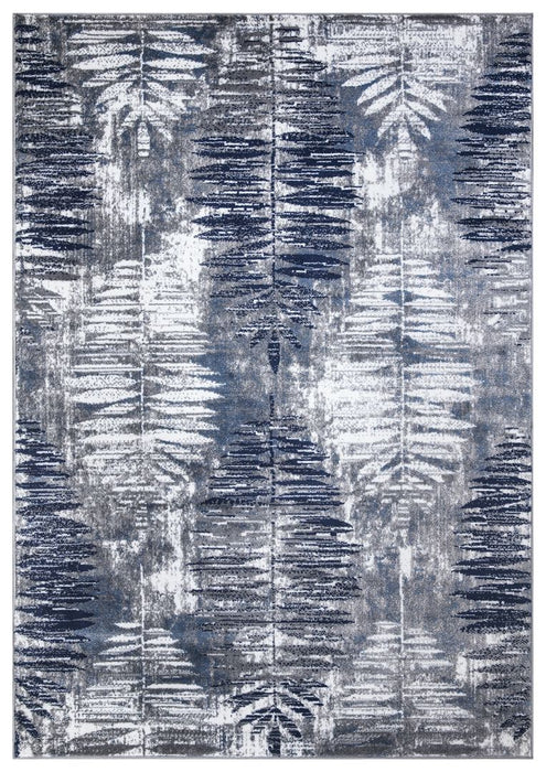 Paris Leaf Rug V3 - Navy