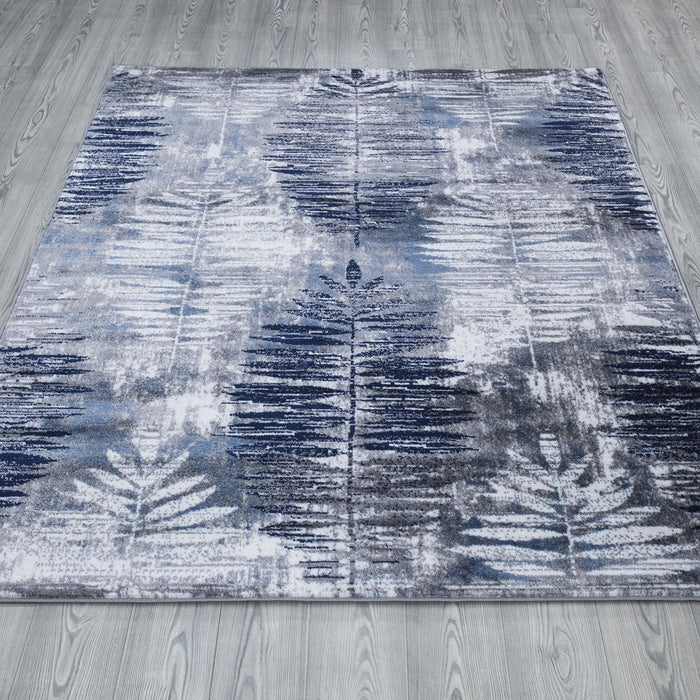 Paris Leaf Rug V3 - Navy
