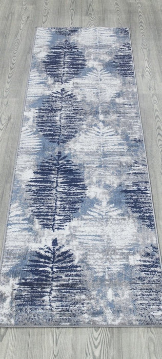 Paris Leaf Rug V3 - Navy