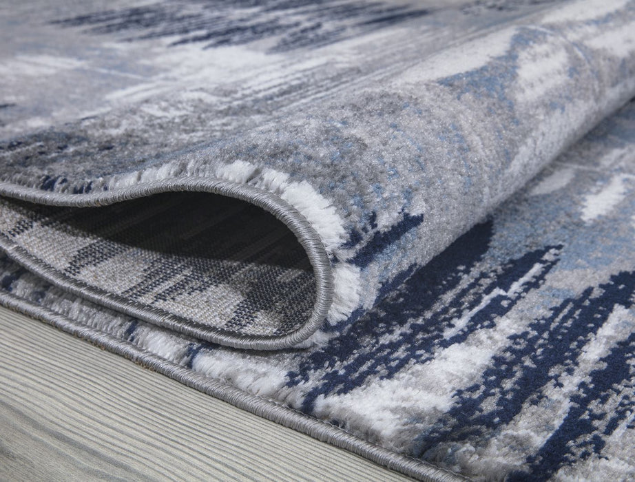 Paris Leaf Rug V3 - Navy