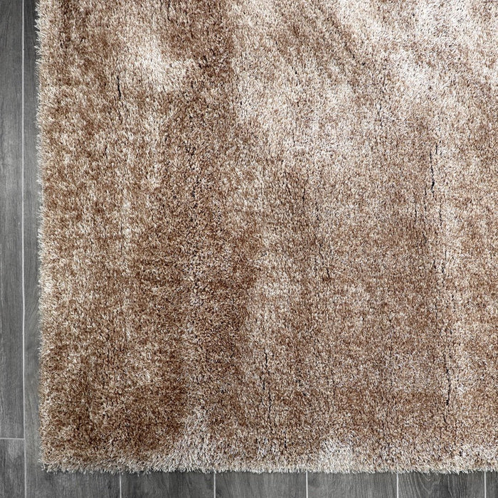 Puffy Shimmer Beige Shaggy Rug
