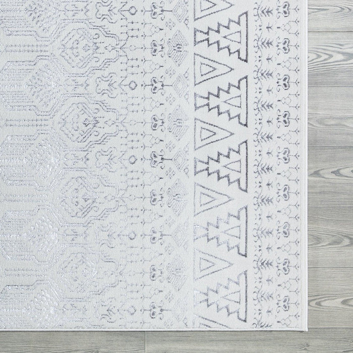 Ritz Moroccan Style Rug Silver & Cream