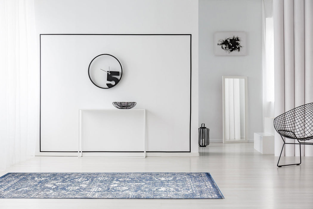 Santorini Traditional Floral Rug (V4) - Blue