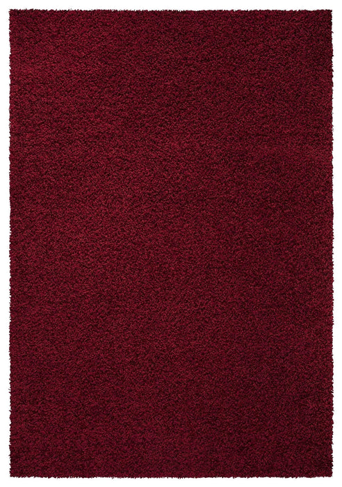 Shaggy Plain Red Rug
