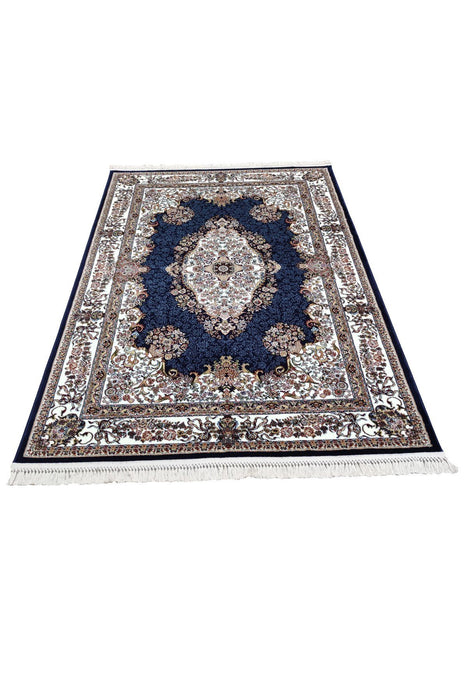Sicily Traditional Medallion Rug (V7) - Navy