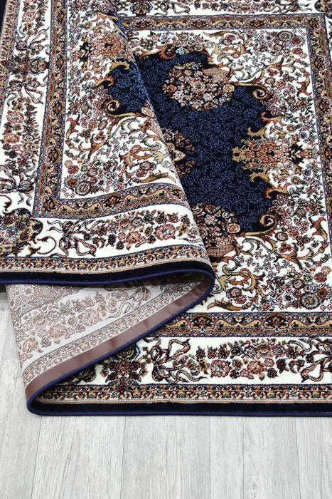 Sicily Traditional Medallion Rug (V7) - Navy