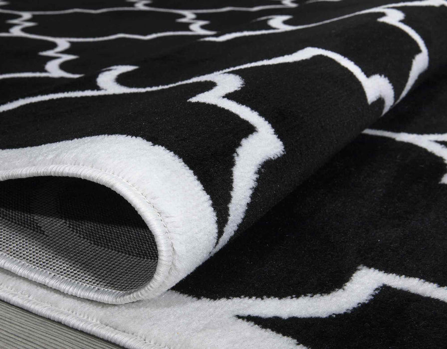 Trendy Border Trellis Rug V2 - Black