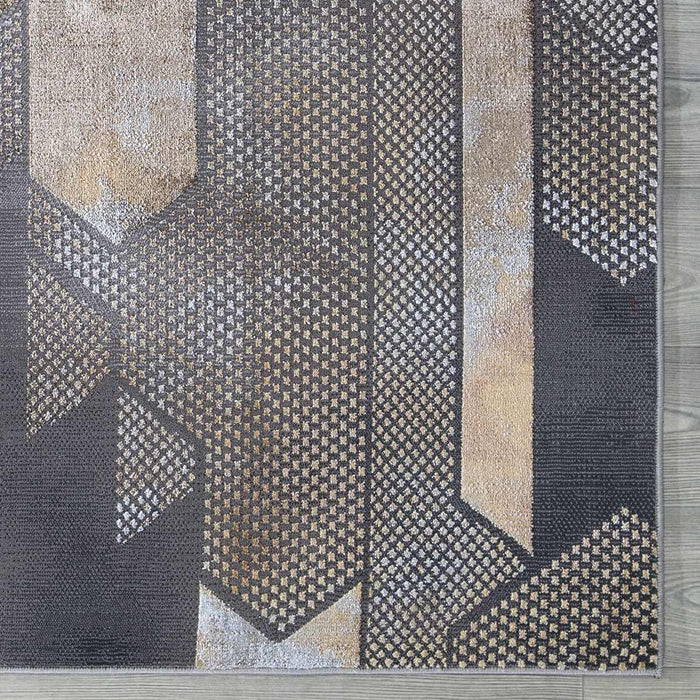 Velar Geometric Design Rug - Grey