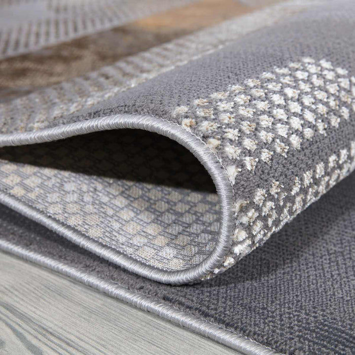 Velar Geometric Design Rug - Grey