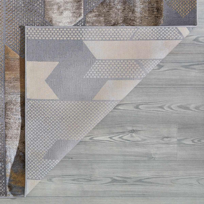 Velar Geometric Design Rug - Grey
